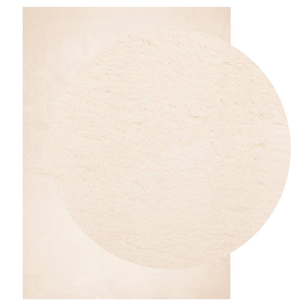 Vloerkleed HUARTE laagpolig zacht wasbaar 140x200 cm beige - AllerleiShop