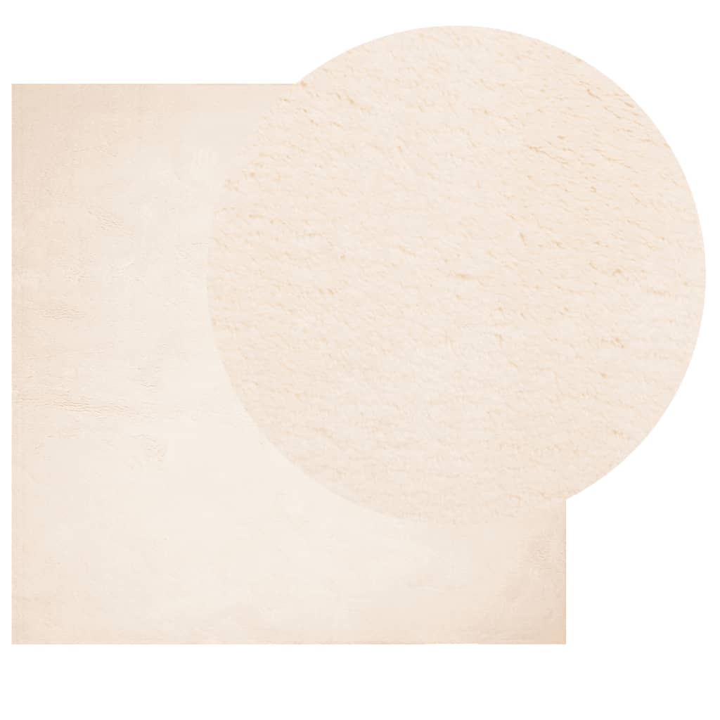 Vloerkleed HUARTE laagpolig zacht wasbaar 160x160 cm beige - AllerleiShop