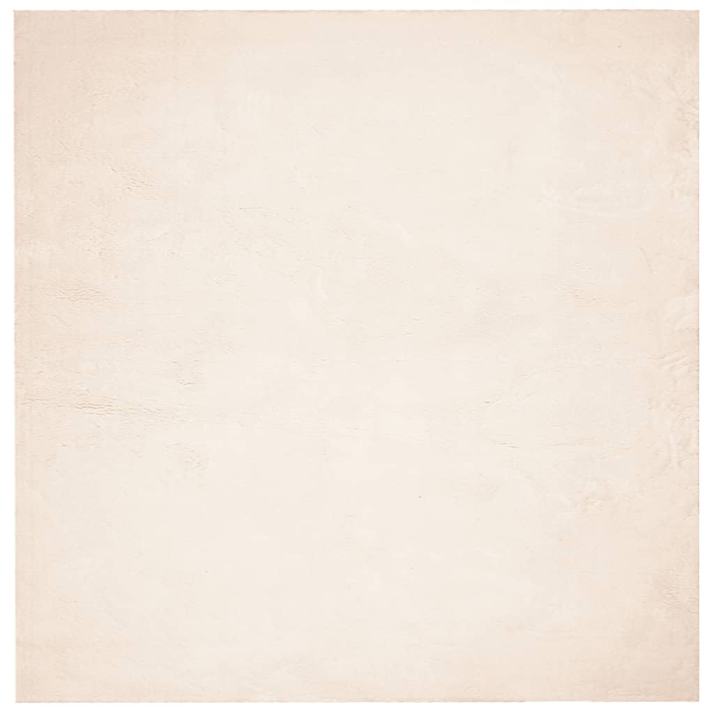 Vloerkleed HUARTE laagpolig zacht wasbaar 200x200 cm beige - AllerleiShop