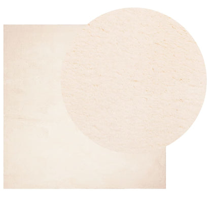 Vloerkleed HUARTE laagpolig zacht wasbaar 200x200 cm beige - AllerleiShop