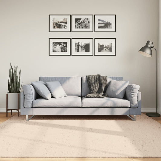 Vloerkleed HUARTE laagpolig zacht wasbaar 200x200 cm beige - AllerleiShop