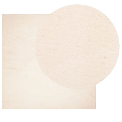 Vloerkleed HUARTE laagpolig zacht wasbaar 240x240 cm beige - AllerleiShop