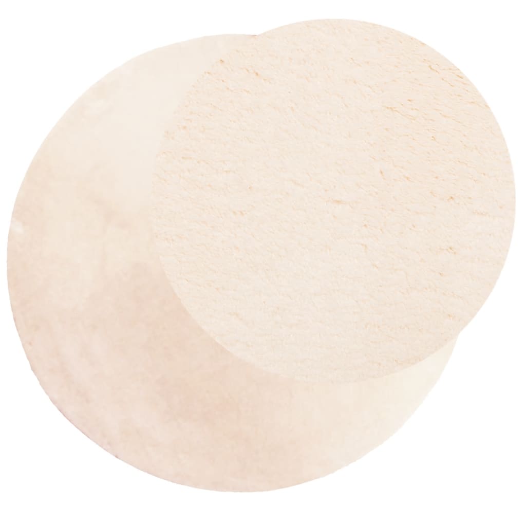 Vloerkleed HUARTE laagpolig zacht wasbaar Ø 80 cm beige - AllerleiShop