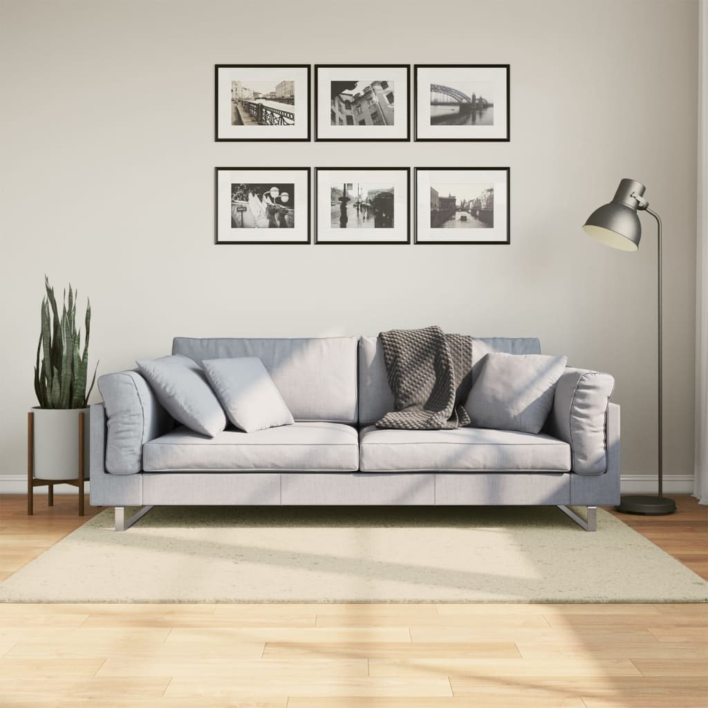 Vloerkleed HUARTE laagpolig zacht wasbaar 120x170 cm crème - AllerleiShop