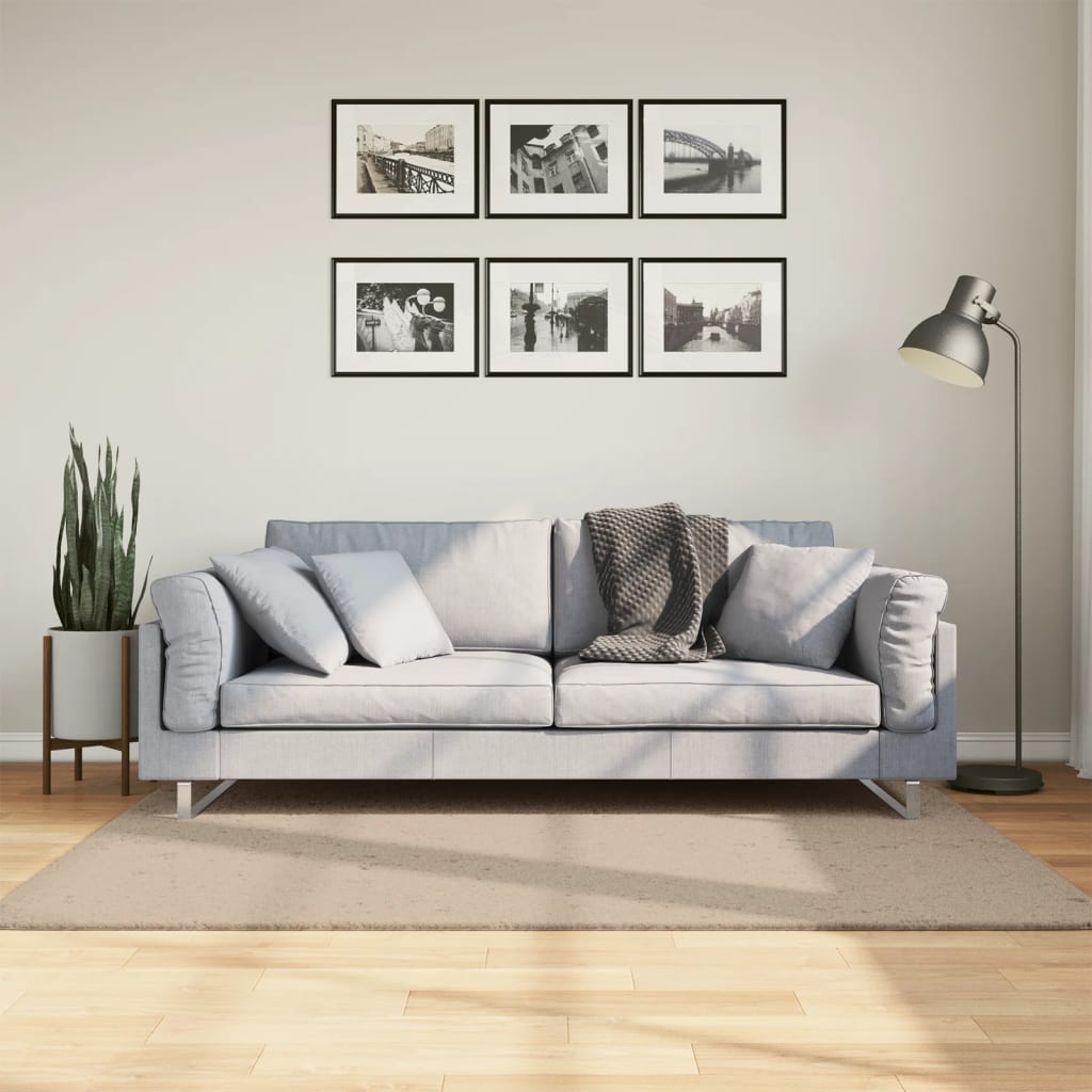 Vloerkleed HUARTE laagpolig zacht wasbaar 120x170cm zandkleurig - AllerleiShop