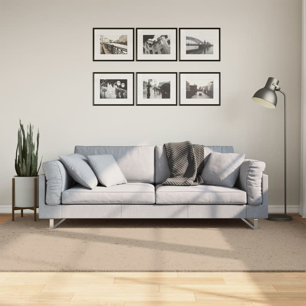 Vloerkleed HUARTE laagpolig zacht wasbaar 160x230cm zandkleurig - AllerleiShop