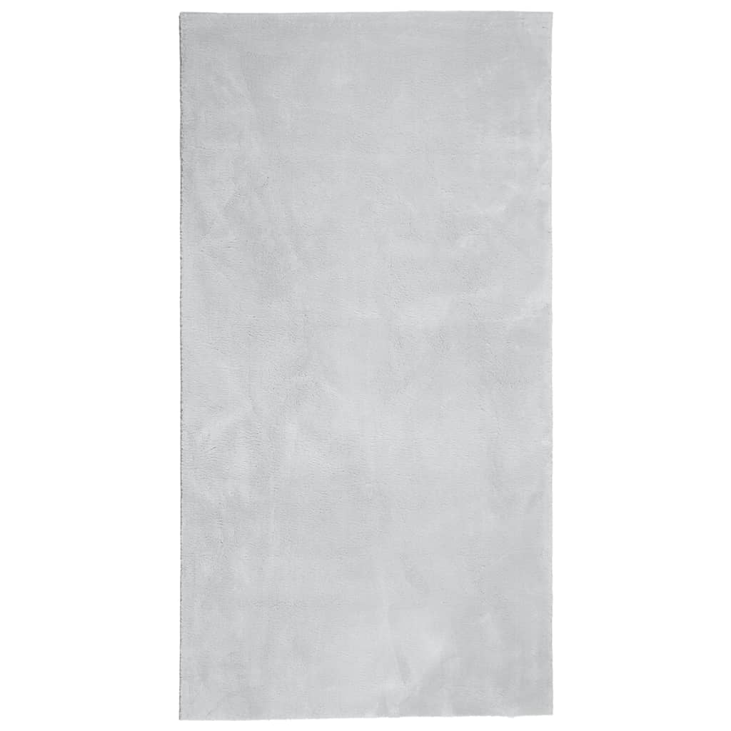 Vloerkleed HUARTE laagpolig zacht wasbaar 60x110 cm grijs - AllerleiShop