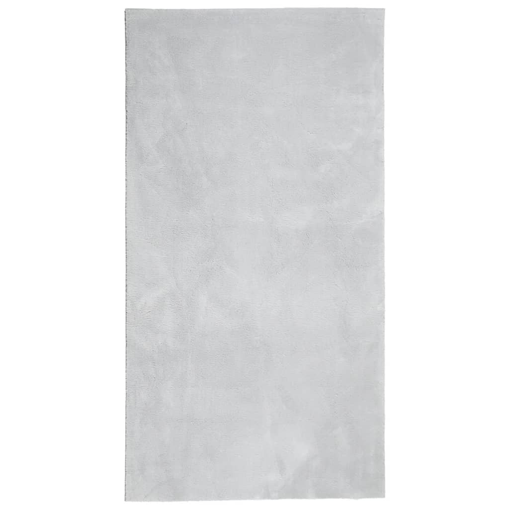 Vloerkleed HUARTE laagpolig zacht wasbaar 80x150 cm grijs - AllerleiShop