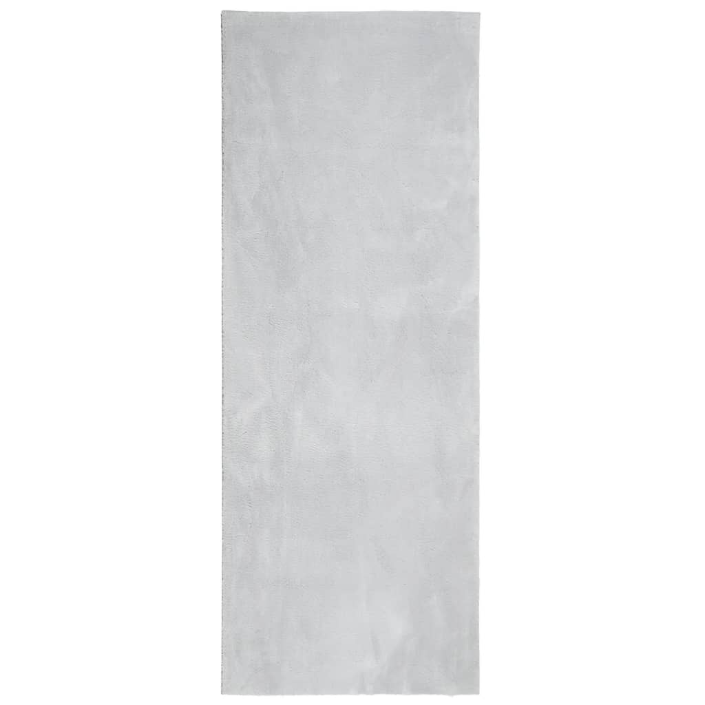 Vloerkleed HUARTE laagpolig zacht wasbaar 80x200 cm grijs - AllerleiShop