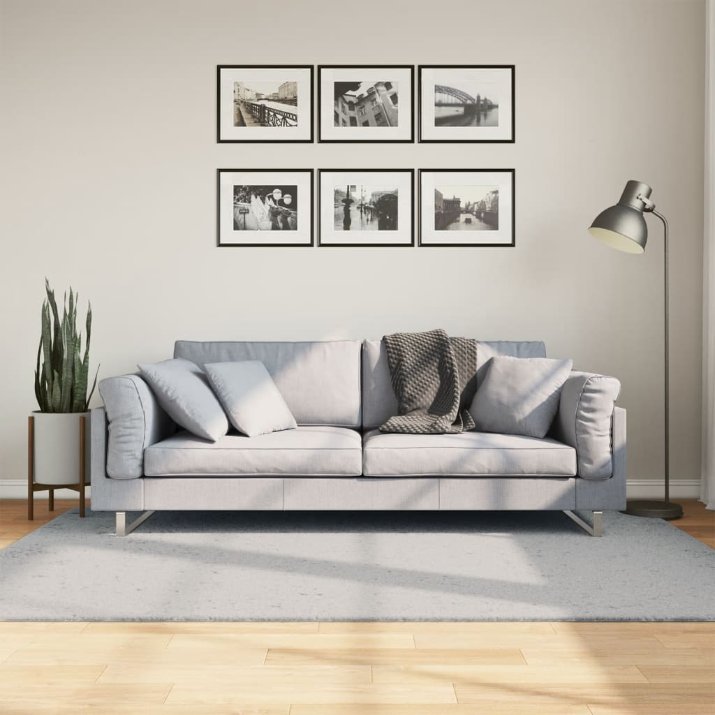 Vloerkleed HUARTE laagpolig zacht wasbaar 140x200 cm grijs - AllerleiShop