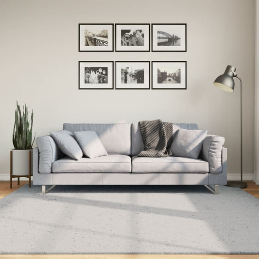 Vloerkleed HUARTE laagpolig zacht wasbaar 200x200 cm grijs - AllerleiShop