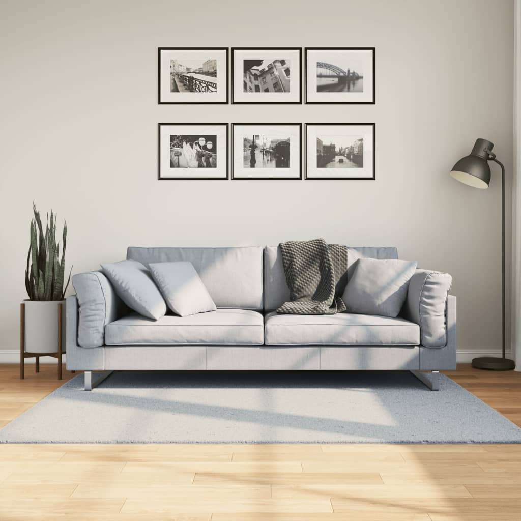 Vloerkleed HUARTE laagpolig zacht wasbaar 120x170 cm blauw - AllerleiShop