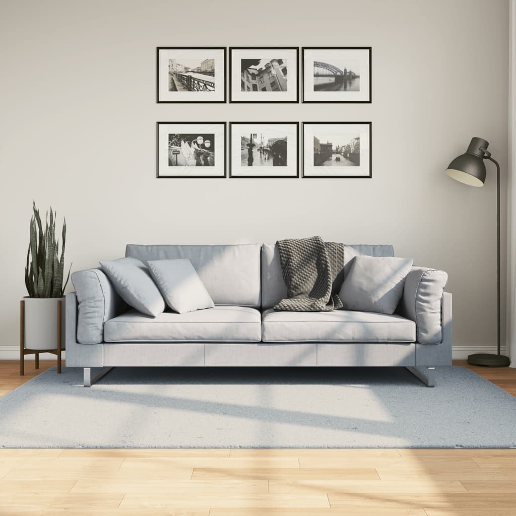 Vloerkleed HUARTE laagpolig zacht wasbaar 140x200 cm blauw - AllerleiShop