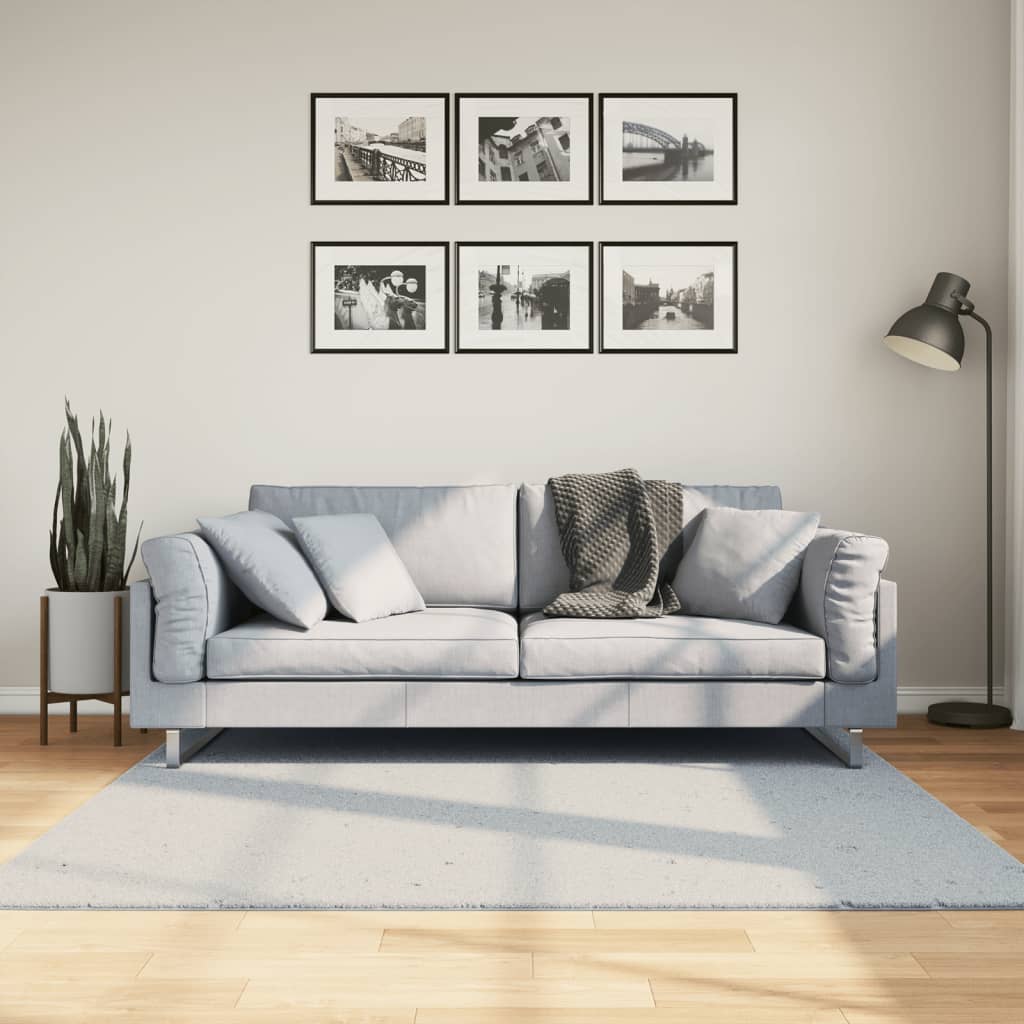 Vloerkleed HUARTE laagpolig zacht wasbaar 160x160 cm blauw - AllerleiShop