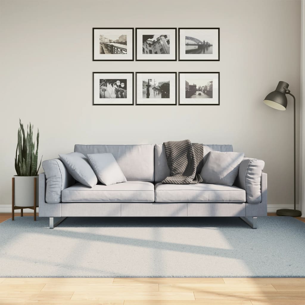 Vloerkleed HUARTE laagpolig zacht wasbaar 160x230 cm blauw - AllerleiShop