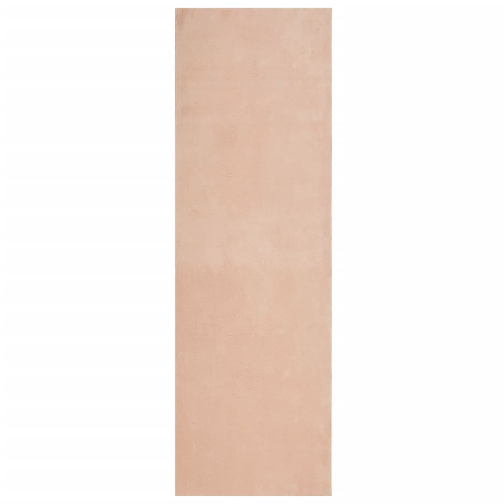 Vloerkleed HUARTE laagpolig zacht wasbaar 80x250 cm roze - AllerleiShop