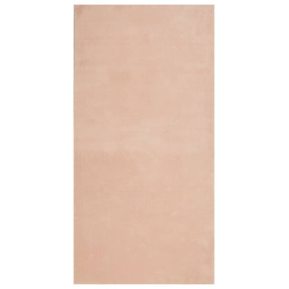 Vloerkleed HUARTE laagpolig zacht wasbaar 100x200 cm roze - AllerleiShop