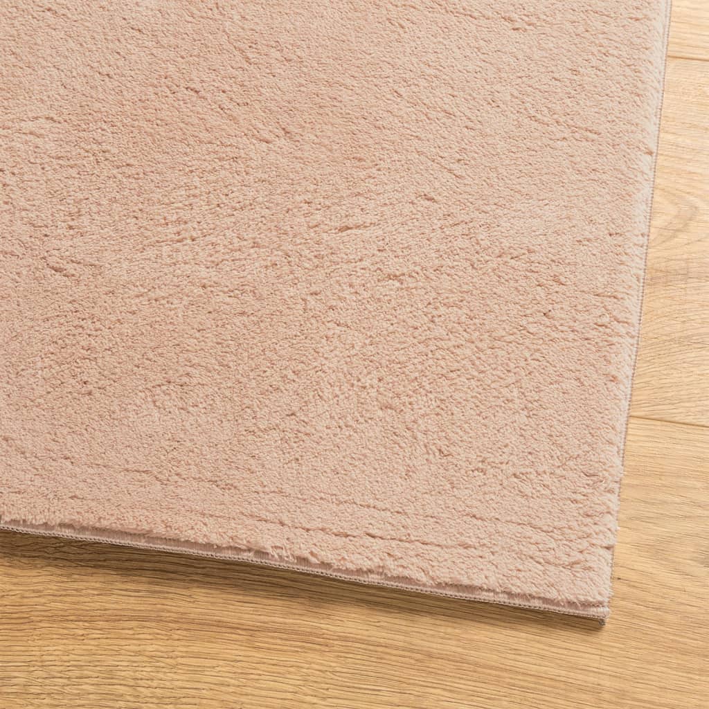 Vloerkleed HUARTE laagpolig zacht wasbaar 120x120 cm roze - AllerleiShop