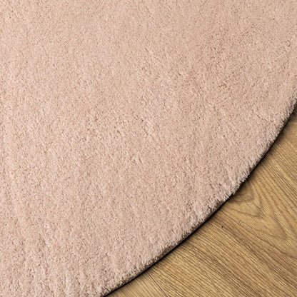 Vloerkleed HUARTE laagpolig zacht wasbaar Ø 100 cm roze - AllerleiShop