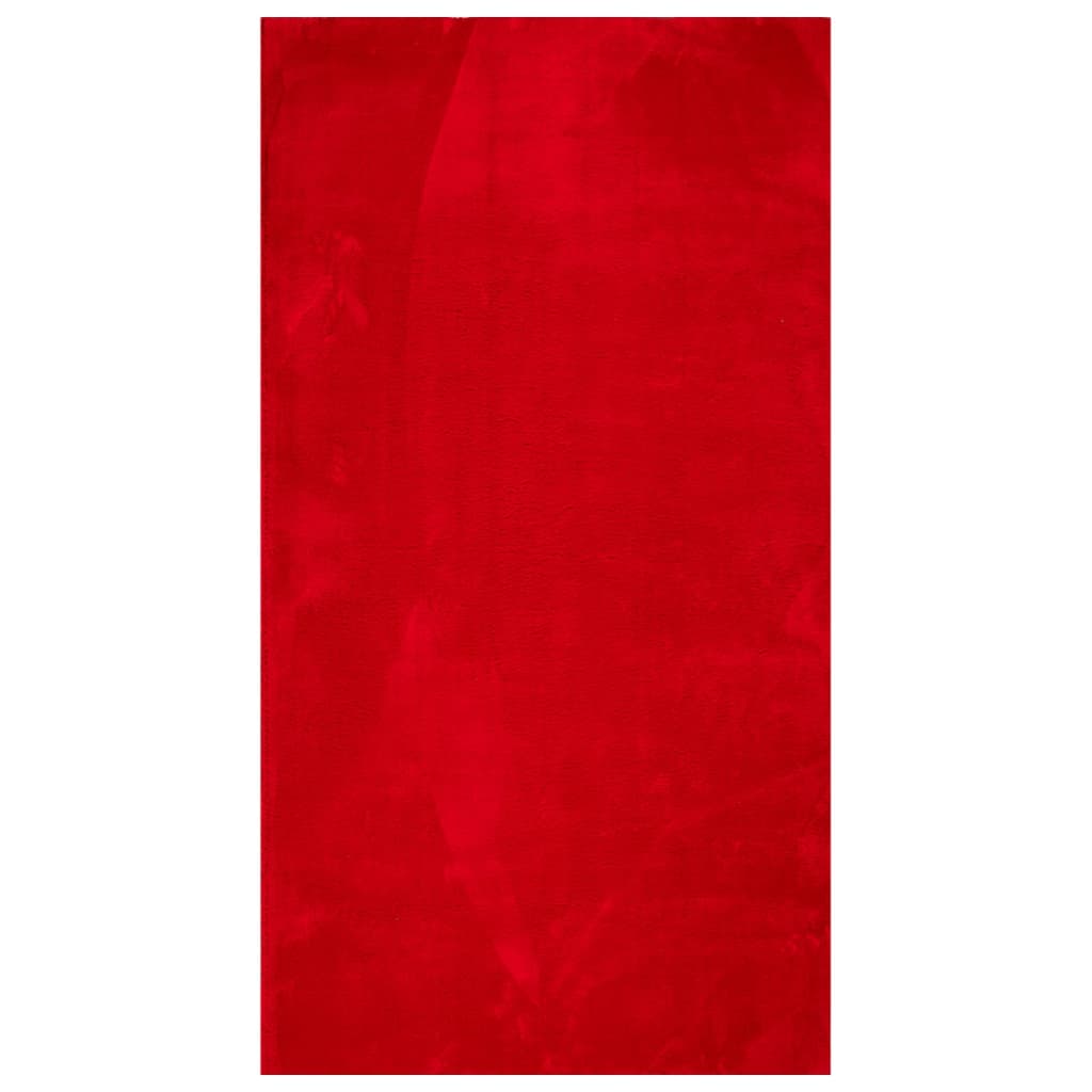 Vloerkleed HUARTE laagpolig zacht wasbaar 60x110 cm rood - AllerleiShop