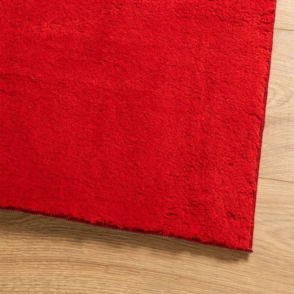 Vloerkleed HUARTE laagpolig zacht wasbaar 60x110 cm rood - AllerleiShop