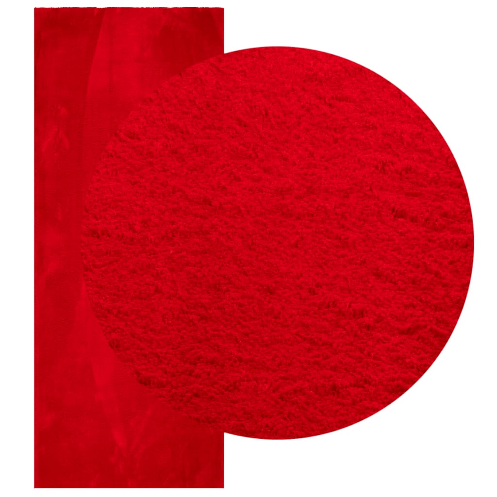 Vloerkleed HUARTE laagpolig zacht wasbaar 80x200 cm rood - AllerleiShop