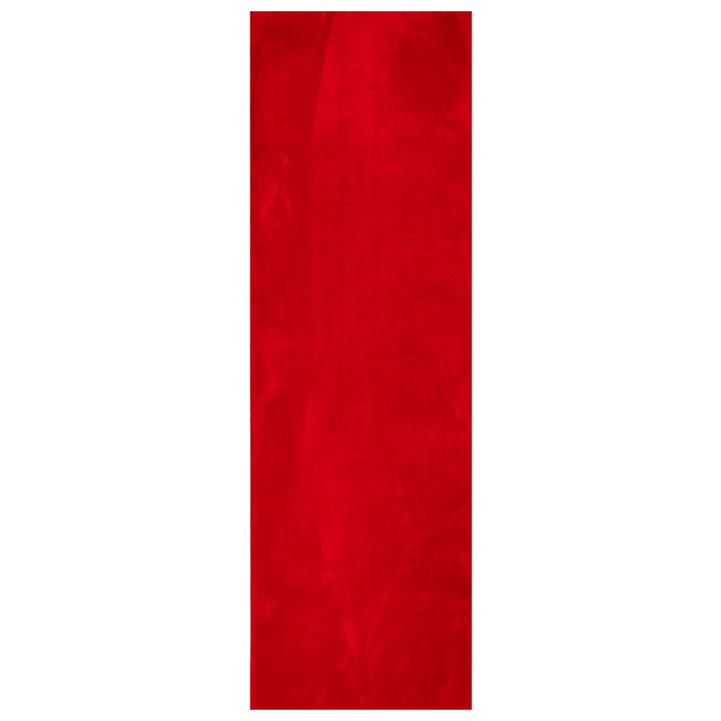 Vloerkleed HUARTE laagpolig zacht wasbaar 80x250 cm rood - AllerleiShop