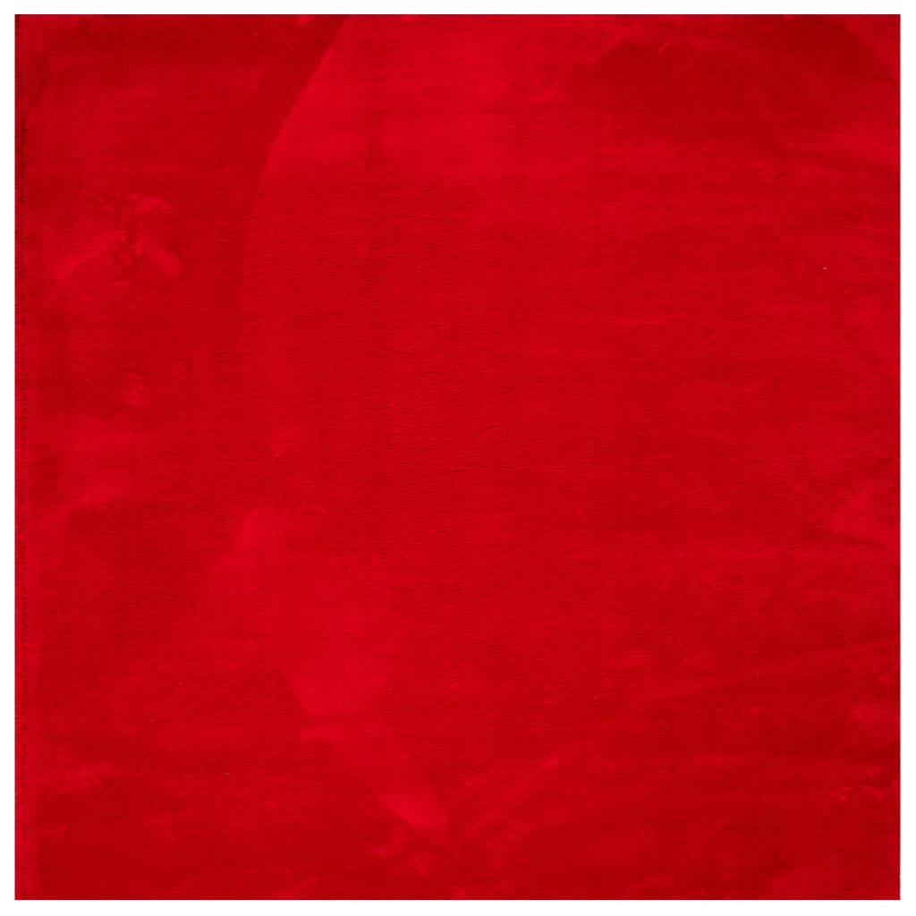 Vloerkleed HUARTE laagpolig zacht wasbaar 120x120 cm rood - AllerleiShop