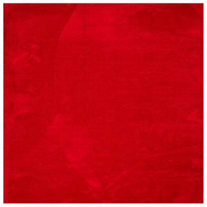 Vloerkleed HUARTE laagpolig zacht wasbaar 120x120 cm rood - AllerleiShop