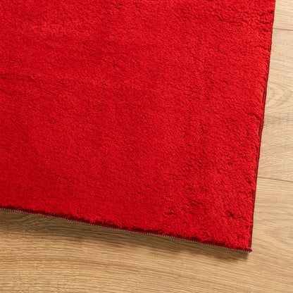 Vloerkleed HUARTE laagpolig zacht wasbaar 120x120 cm rood - AllerleiShop