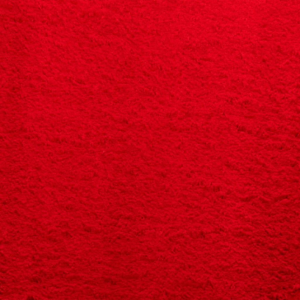 Vloerkleed HUARTE laagpolig zacht wasbaar 120x120 cm rood - AllerleiShop