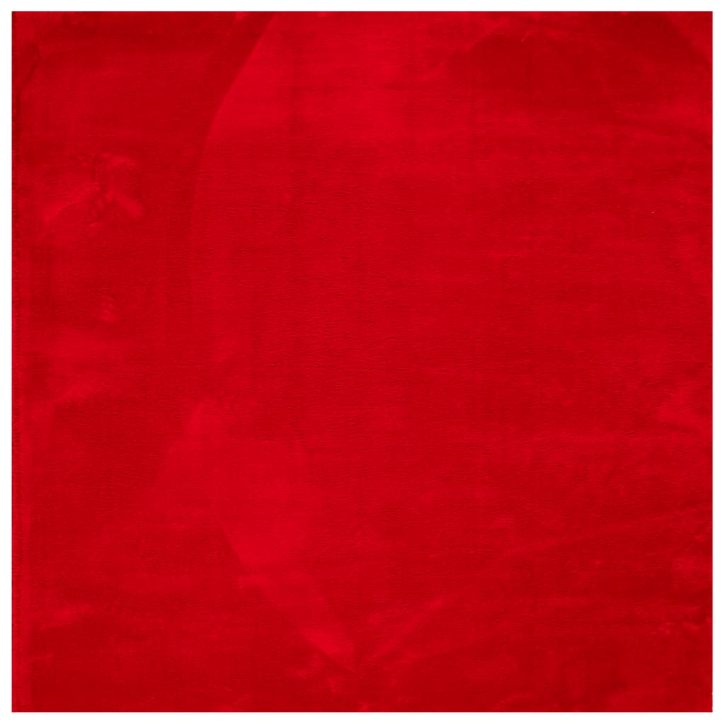 Vloerkleed HUARTE laagpolig zacht wasbaar 160x160 cm rood - AllerleiShop