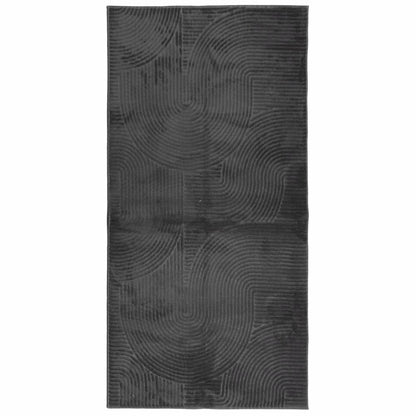 Vloerkleed IZA laagpolig Scandinavisch 100x200 cm antraciet - AllerleiShop