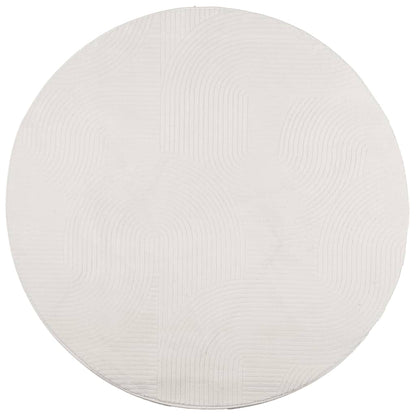 Vloerkleed IZA laagpolig Scandinavisch Ø 160 cm crèmekleurig - AllerleiShop