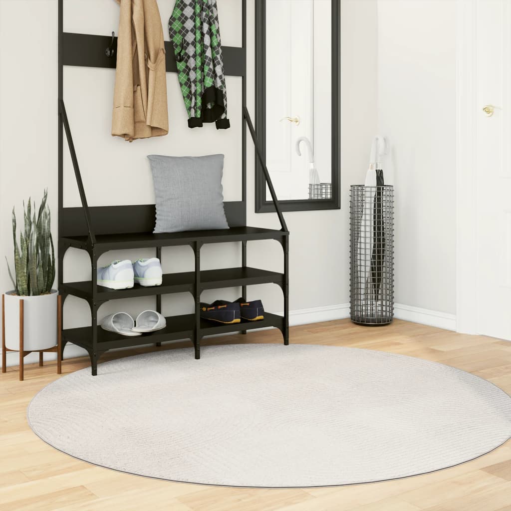 Vloerkleed IZA laagpolig Scandinavisch Ø 160 cm crèmekleurig - AllerleiShop