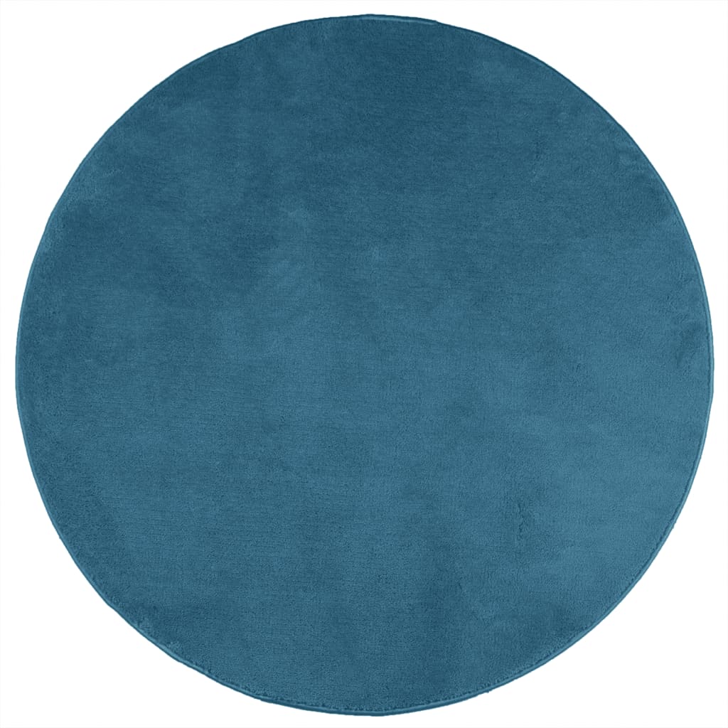 Vloerkleed OVIEDO laagpolig Ø 80 cm turquoise