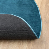 Vloerkleed OVIEDO laagpolig Ø 80 cm turquoise