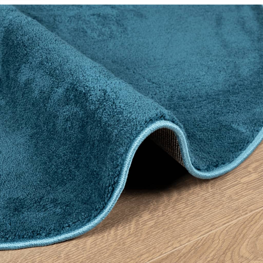 Vloerkleed OVIEDO laagpolig Ø 80 cm turquoise