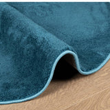 Vloerkleed OVIEDO laagpolig Ø 80 cm turquoise