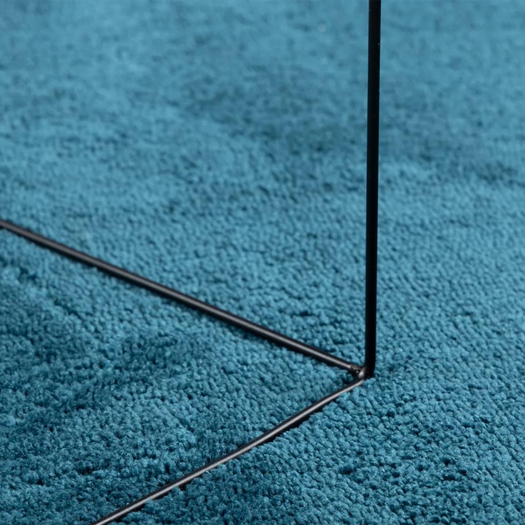 Vloerkleed OVIEDO laagpolig Ø 80 cm turquoise