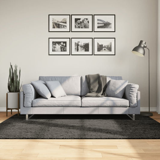 Vloerkleed ISTAN hoogpolig glanzend 140x200 cm antracietkleurig - AllerleiShop