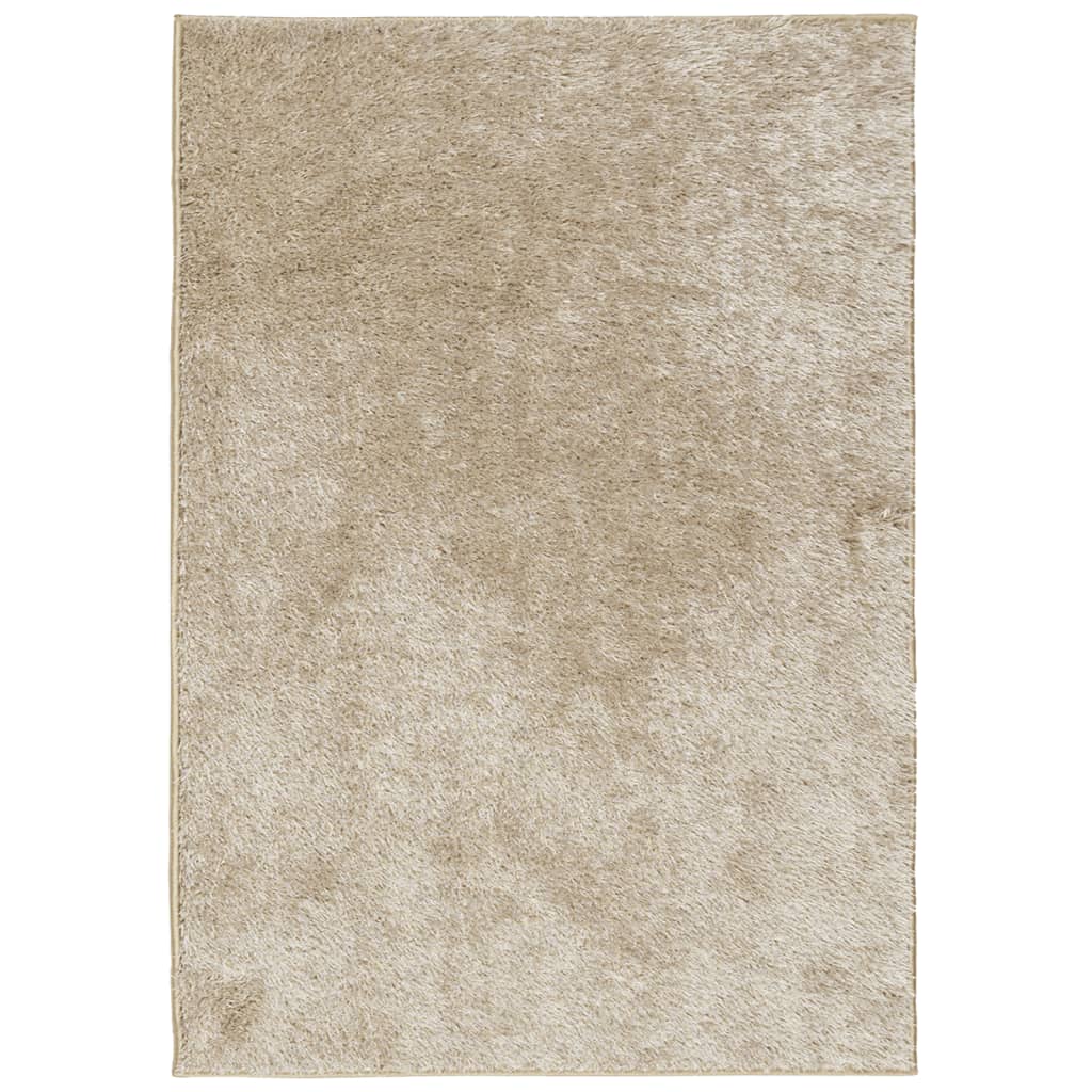 Vloerkleed ISTAN hoogpolig glanzend 120x170 cm beige - AllerleiShop