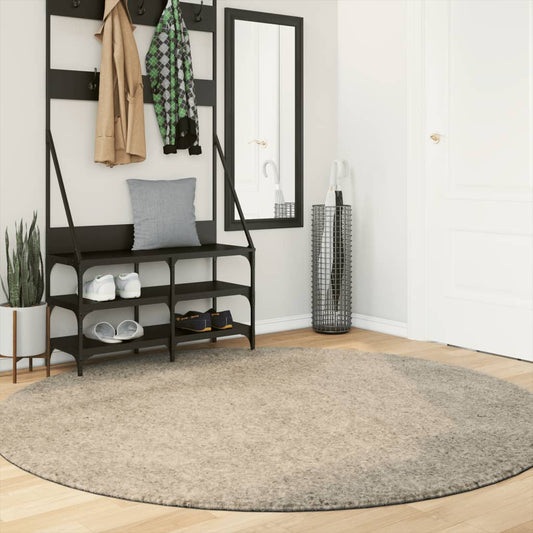 Vloerkleed ISTAN hoogpolig glanzend Ø 200 cm beige - AllerleiShop