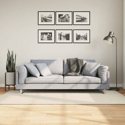 Vloerkleed ISTAN hoogpolig glanzend 100x200 cm crèmekleurig - AllerleiShop