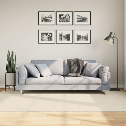 Vloerkleed ISTAN hoogpolig glanzend 160x230 cm crèmekleurig - AllerleiShop