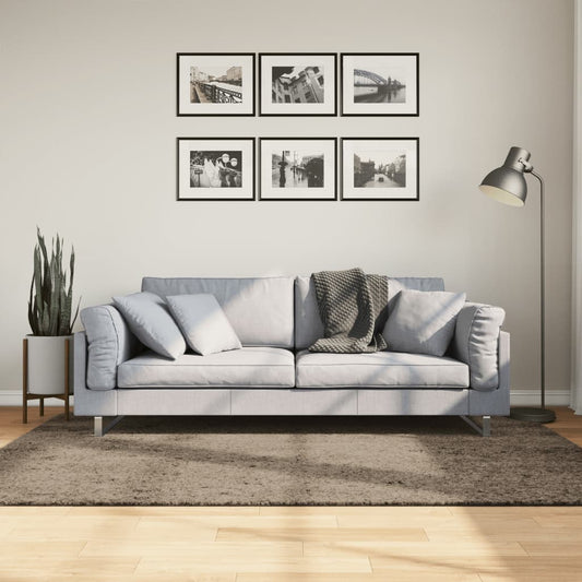 Vloerkleed ISTAN hoogpolig glanzend 140x200 cm grijs - AllerleiShop