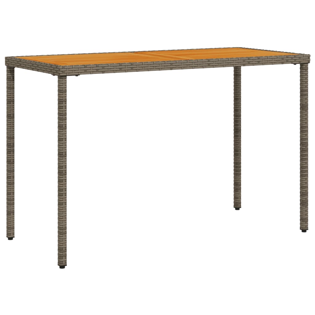 Tuintafel met acaciahouten blad 115x54x74 cm poly rattan grijs - AllerleiShop