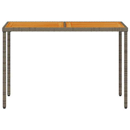 Tuintafel met acaciahouten blad 115x54x74 cm poly rattan grijs - AllerleiShop