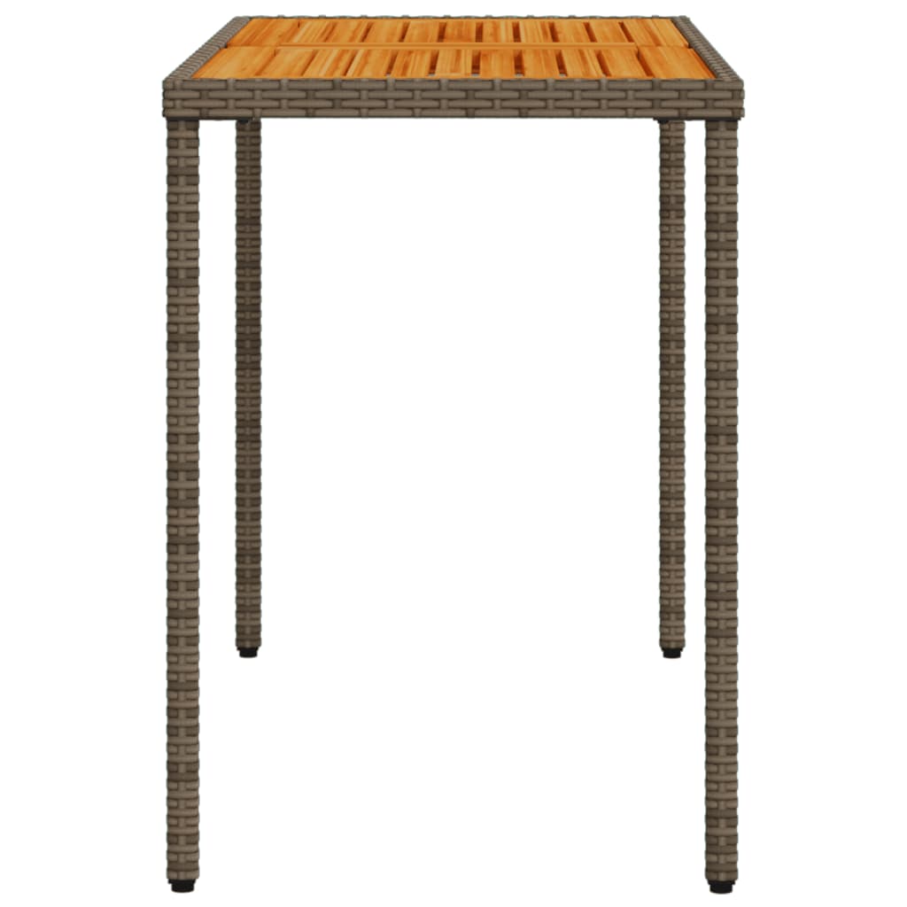 Tuintafel met acaciahouten blad 115x54x74 cm poly rattan grijs - AllerleiShop