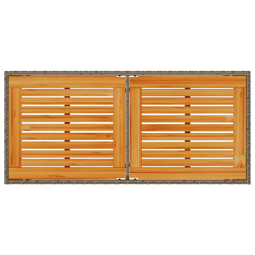 Tuintafel met acaciahouten blad 115x54x74 cm poly rattan grijs - AllerleiShop